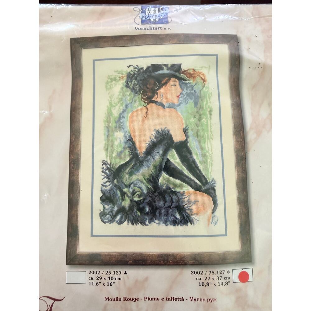 Vervaco Verachtert‎ Moulin Rouge Cross Stitch Kit Lady Portrait Vintage New